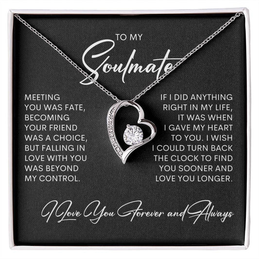 To My Soulmate | I Love You, Forever & Always - Forever Love Necklace